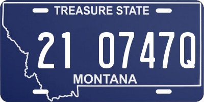 MT license plate 210747Q