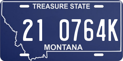 MT license plate 210764K