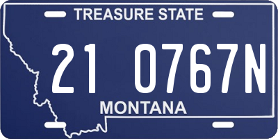 MT license plate 210767N