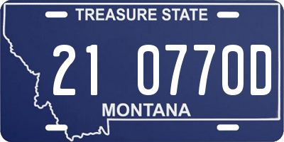 MT license plate 210770D
