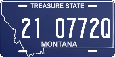 MT license plate 210772Q