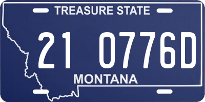 MT license plate 210776D