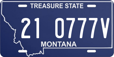 MT license plate 210777V
