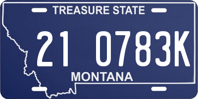 MT license plate 210783K