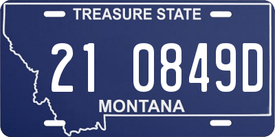 MT license plate 210849D