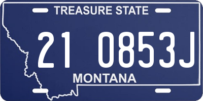 MT license plate 210853J