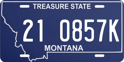 MT license plate 210857K