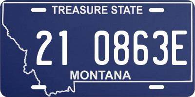 MT license plate 210863E