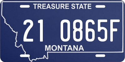 MT license plate 210865F