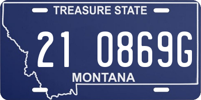 MT license plate 210869G