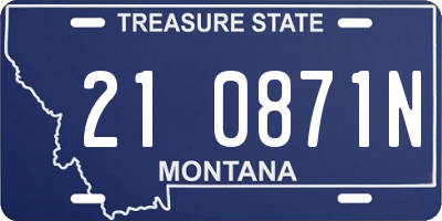 MT license plate 210871N