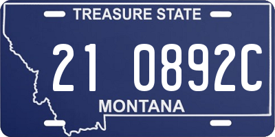 MT license plate 210892C