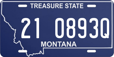 MT license plate 210893Q