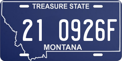 MT license plate 210926F