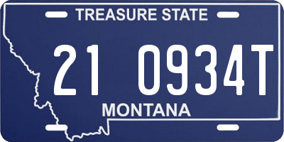 MT license plate 210934T