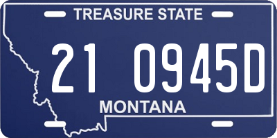 MT license plate 210945D