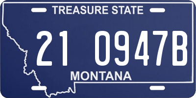 MT license plate 210947B
