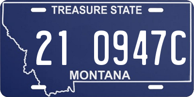 MT license plate 210947C