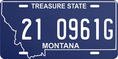 MT license plate 210961G