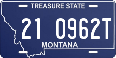 MT license plate 210962T