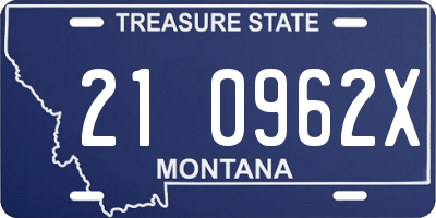 MT license plate 210962X
