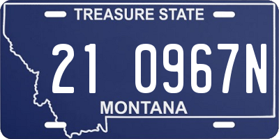 MT license plate 210967N