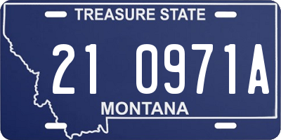 MT license plate 210971A