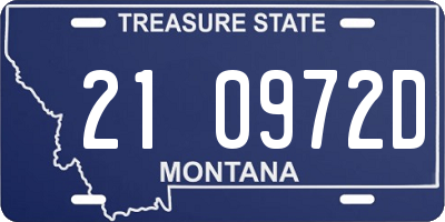 MT license plate 210972D