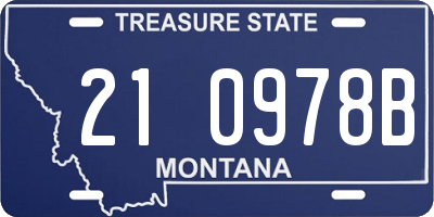 MT license plate 210978B