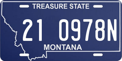 MT license plate 210978N