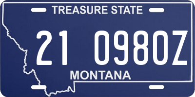 MT license plate 210980Z