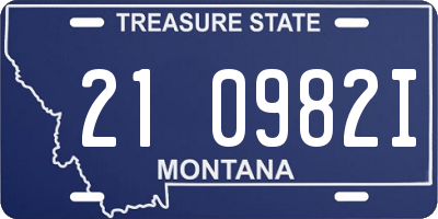 MT license plate 210982I