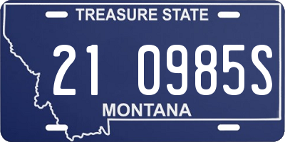 MT license plate 210985S