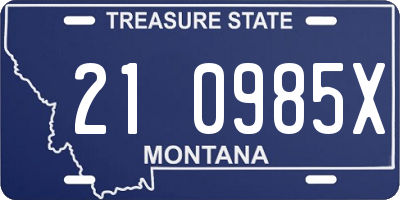 MT license plate 210985X