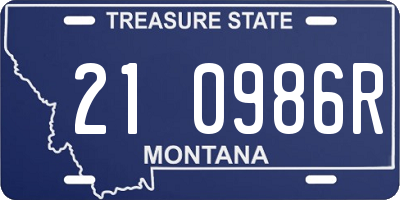 MT license plate 210986R
