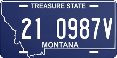 MT license plate 210987V