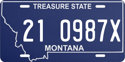 MT license plate 210987X