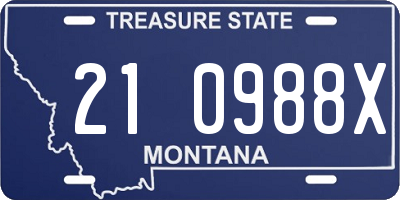 MT license plate 210988X
