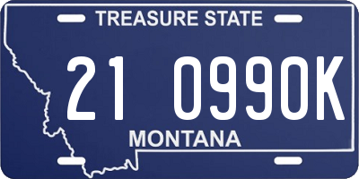 MT license plate 210990K