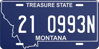 MT license plate 210993N
