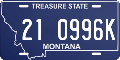 MT license plate 210996K