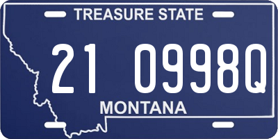 MT license plate 210998Q