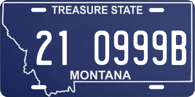 MT license plate 210999B