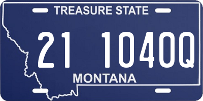 MT license plate 211040Q