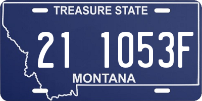 MT license plate 211053F