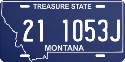 MT license plate 211053J