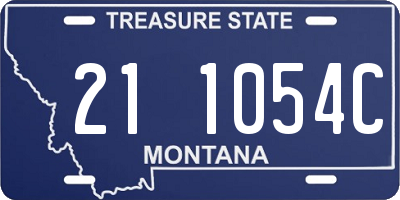MT license plate 211054C