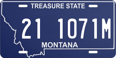 MT license plate 211071M
