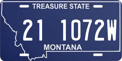 MT license plate 211072W