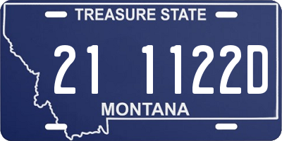 MT license plate 211122D